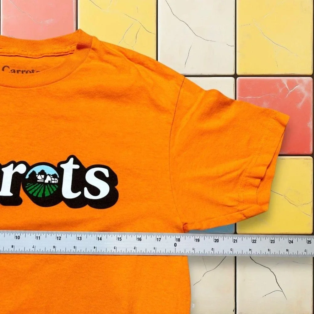 Y2K Carrots Orange Skater T Shirt Men Size M Cotton Short Sleeve Anwar‎ Street